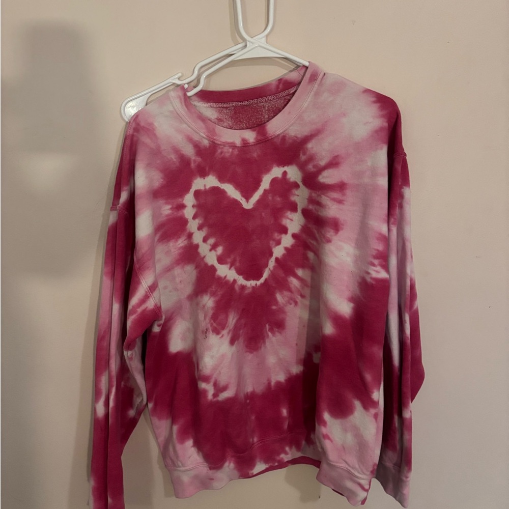 Urban Outfitters Pink and White Heart Sweater